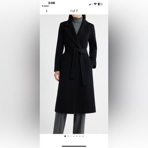 Badgley Mischka Black Long Wool Coat